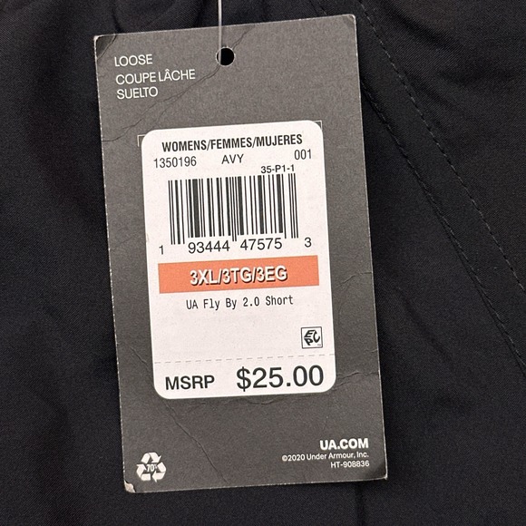 NEW Under Armour UA Fly By 2.0 Shorts Womens 3XL Black Stretch Running 3.5" - Picture 2 of 10